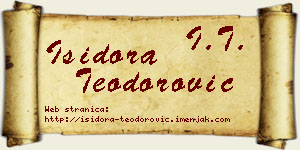 Isidora Teodorović vizit kartica